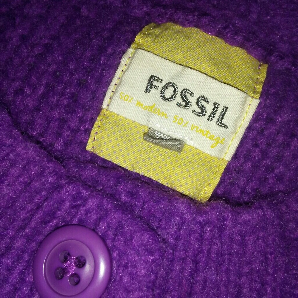 Fossil Knit Sweater Button Closure Long Sleeves W… - image 6
